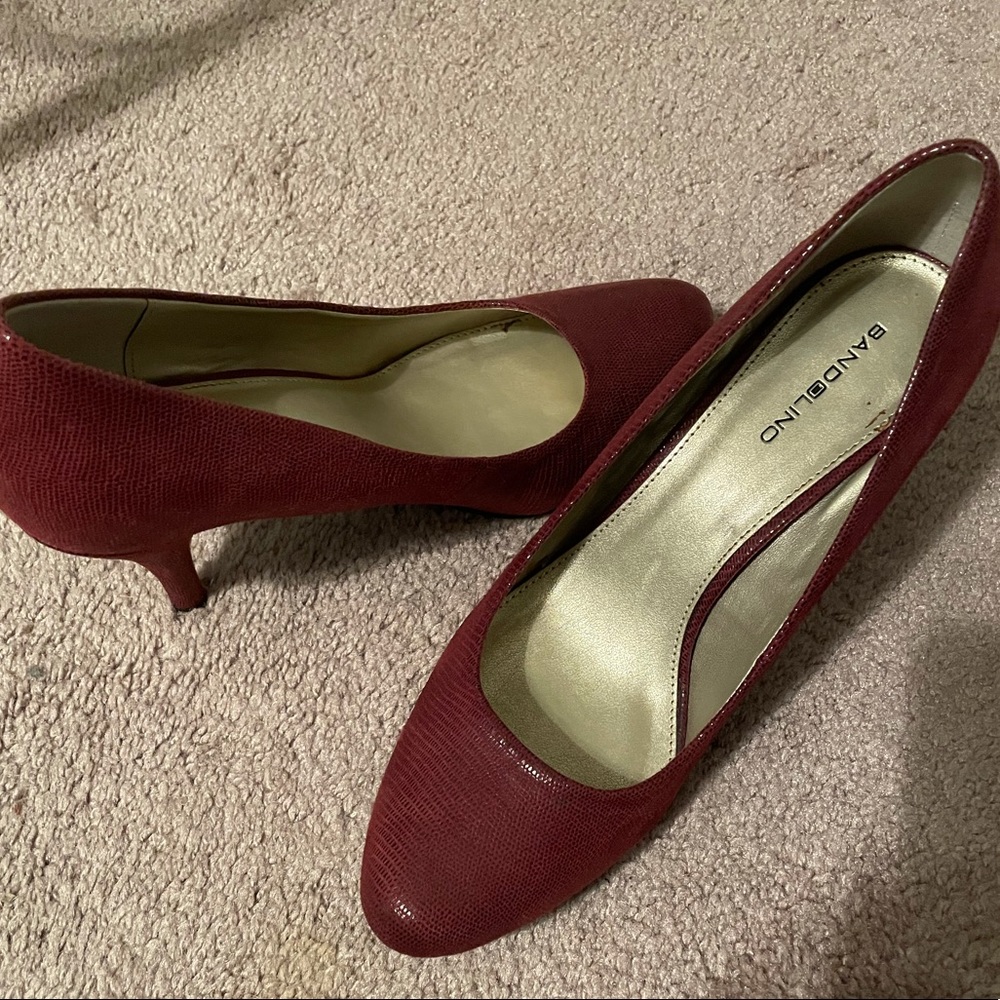 11M Maroon Snake Skin Print Pump - NEVER WORN